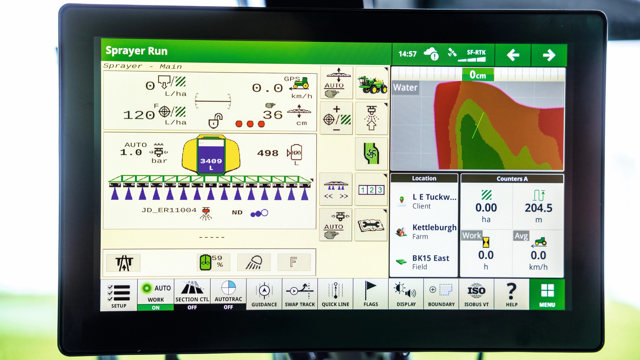 John Deere G5Plus Display with crop care application|John Deere Operations Center_Overview|john deere Link M Modem